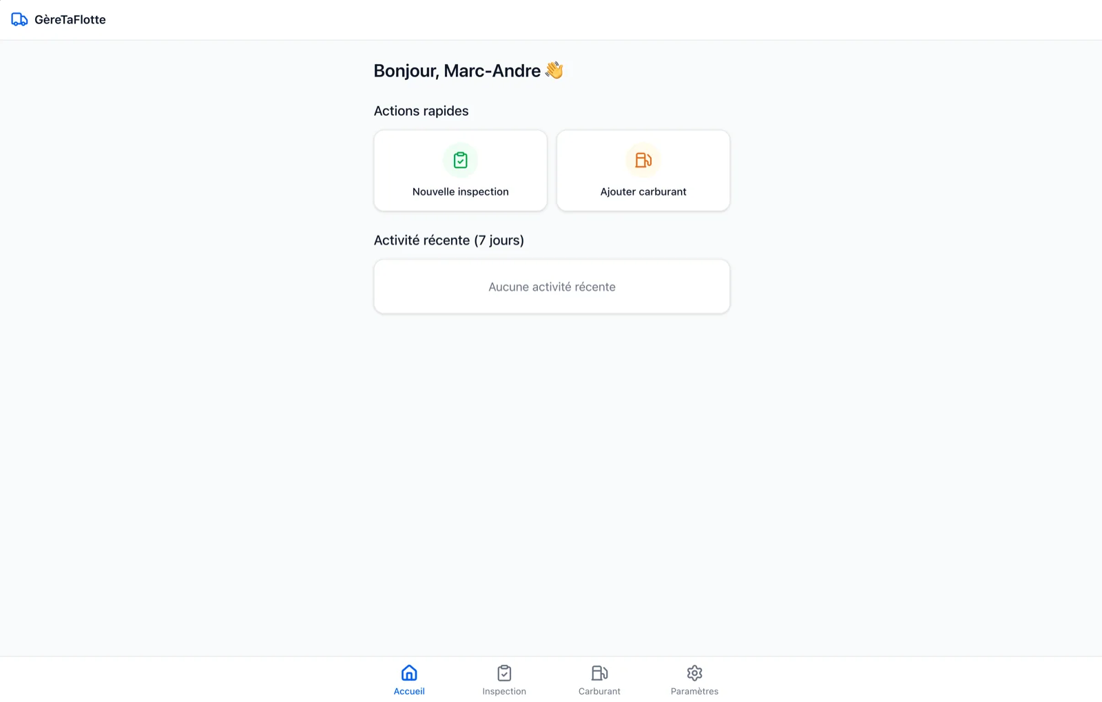 Capture d’écran du portail conducteur